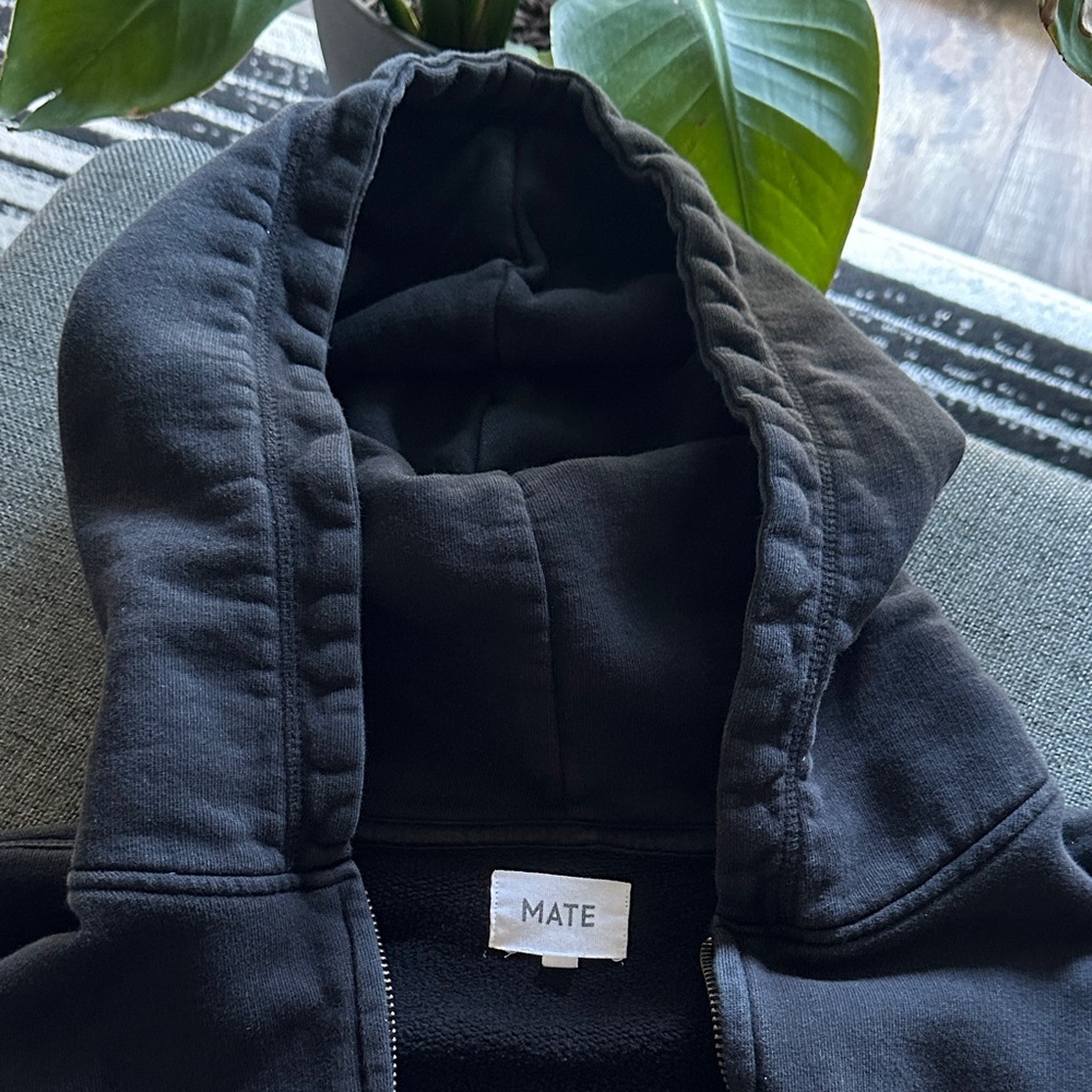 MATE the Label Organic Fleece Zip Cropped Hoodie - Picture 5 of 12